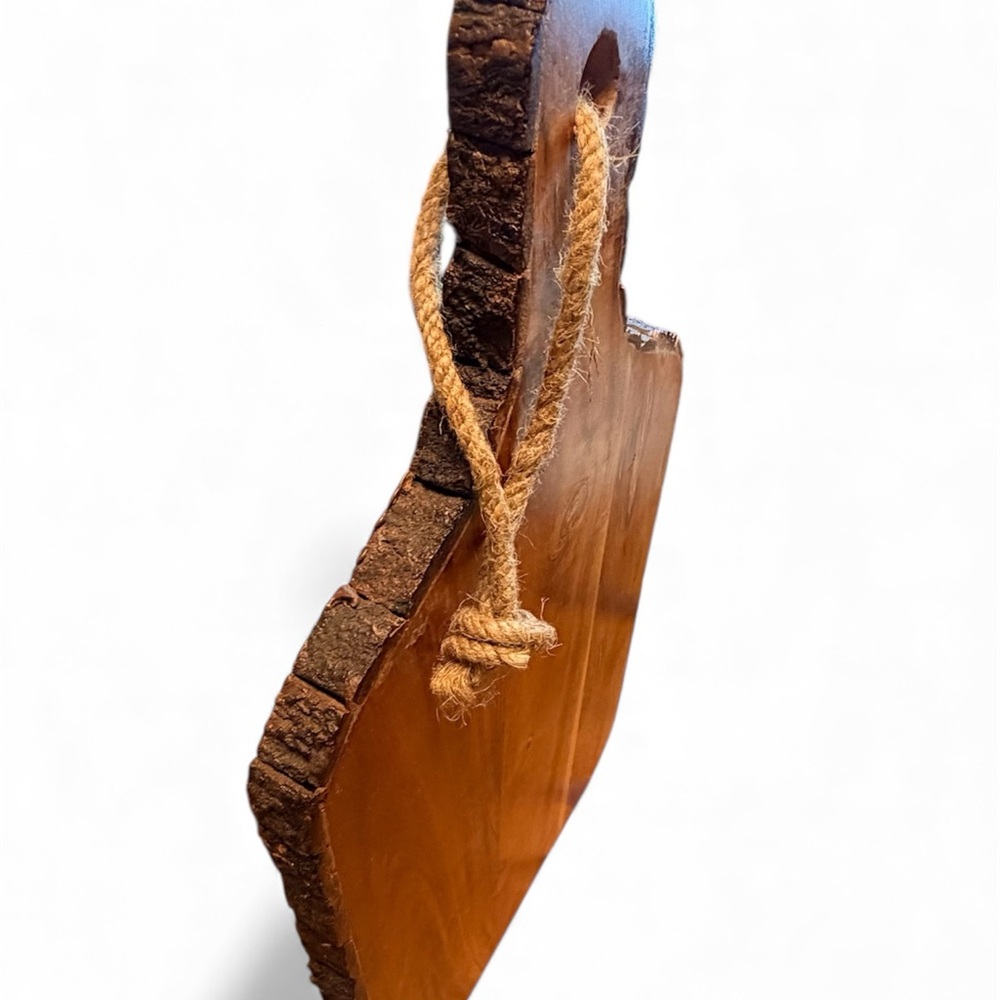 Rustic Wooden Cutting Board with Rope Handle - Picture 2 of 4